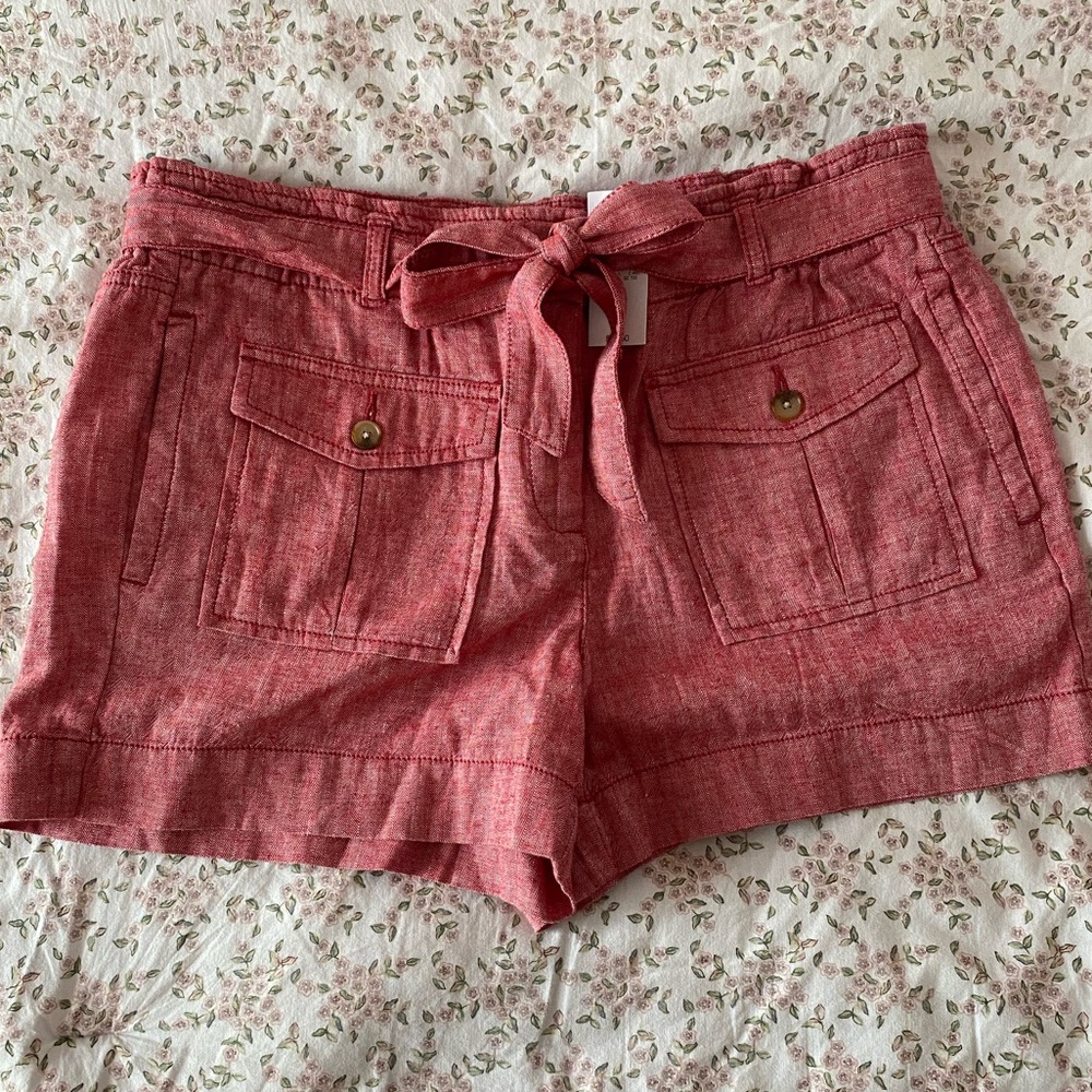NWT Loft Women's Red Linen Shorts Size M